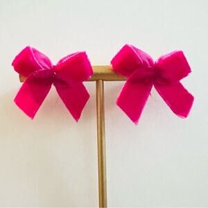 Velvet Bow Stud Earrings Christmas